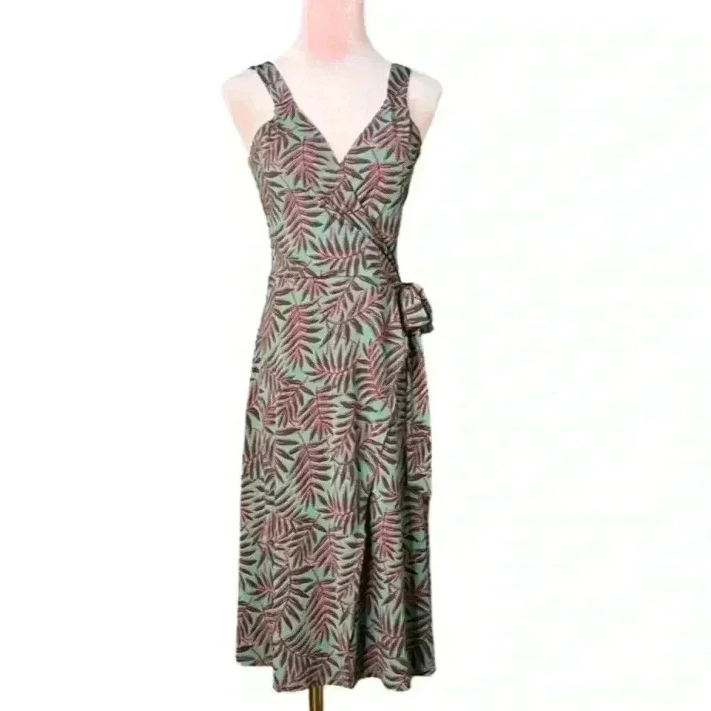 41 Hawthorn Tie Waist Midi Dress in Floral Tropical Green/Peach. X Small. NWT! - Picture 5 of 15
